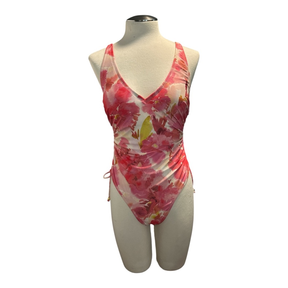 Shade & Shore Pink Floral One Piece Swimsuit